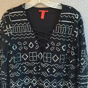 Black sequin cocktail dress